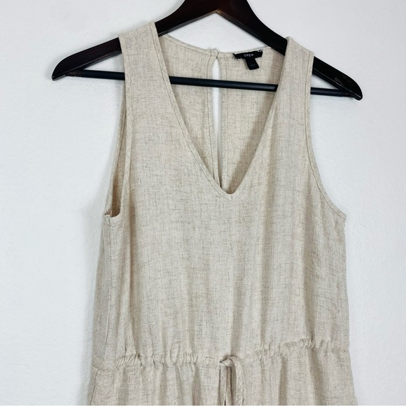 DREW For Anthropologie Oat Tan Linen Blend Jumpsuit Small - Picture 11 of 13